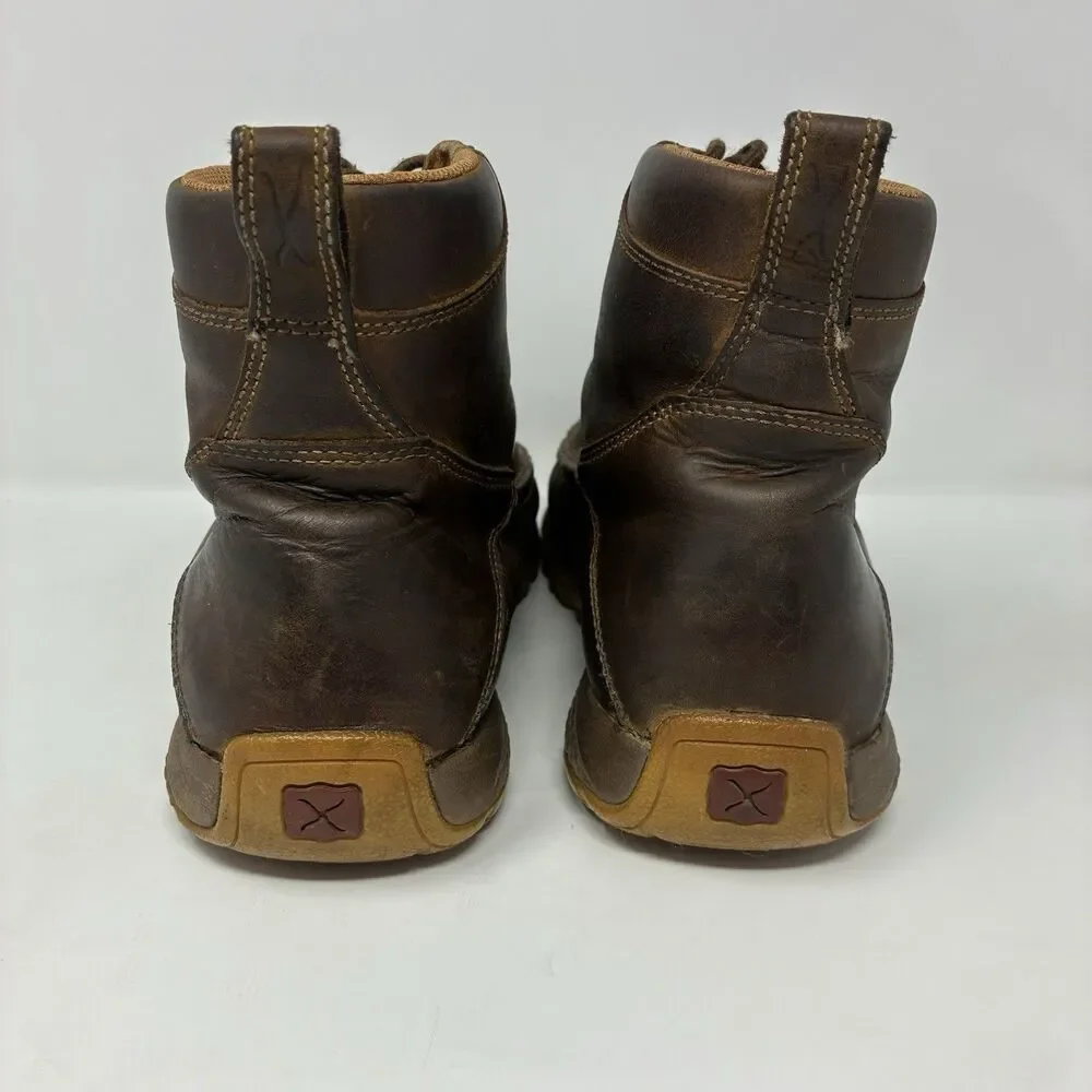 Twisted X Men's MXC0011 Brown Leather Moc Toe Work Boots Size 10 M CellStretch